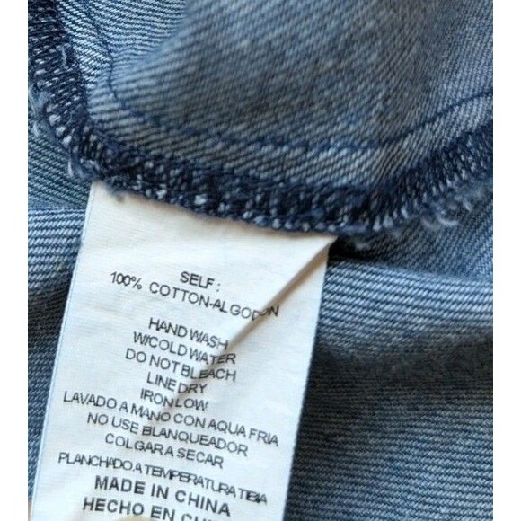 &Merci Denim Vest Blue Cotton Western Rodeo Button Front Size Medium - Picture 9 of 10